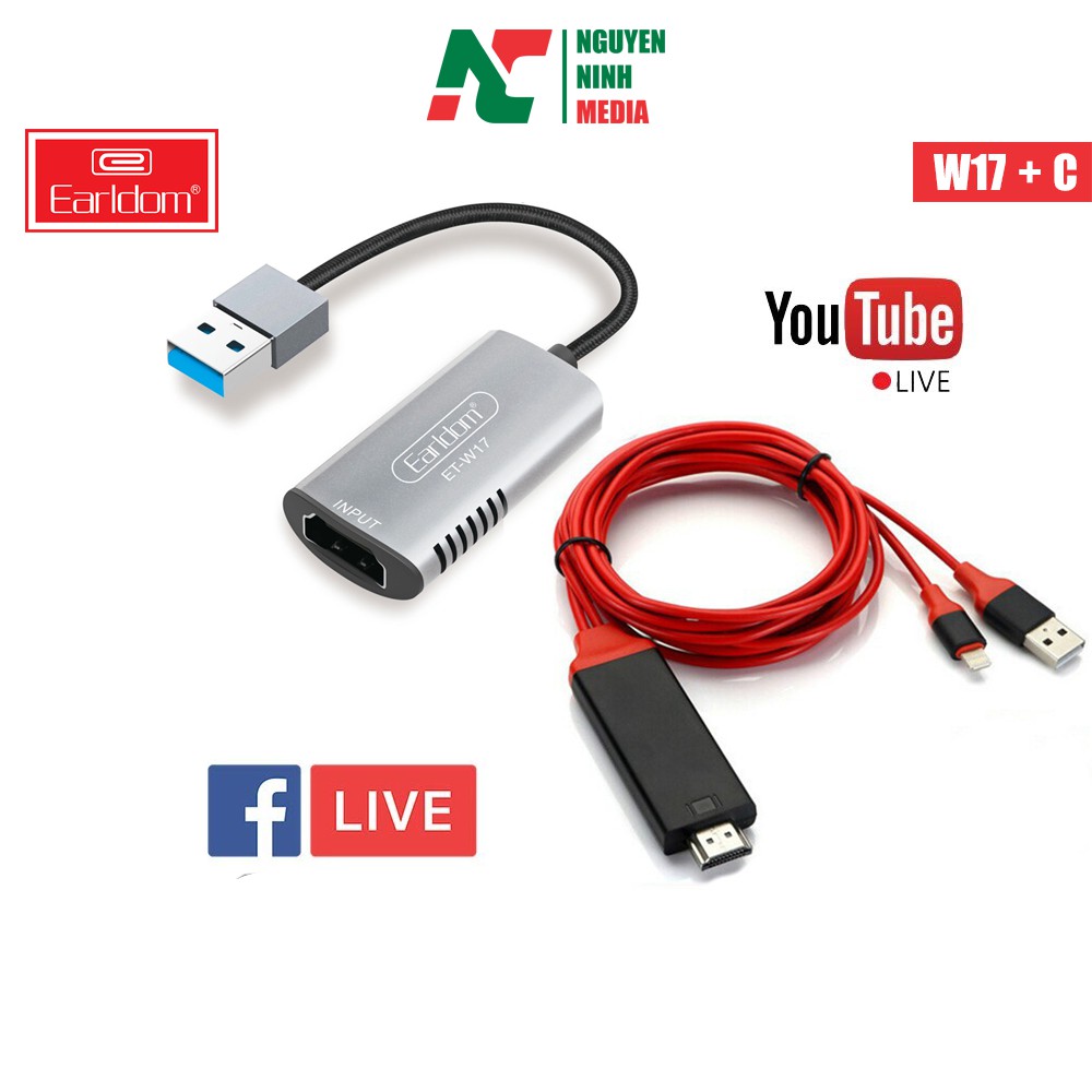 [Mã ELMS4 giảm 7% đơn 500K] Bộ Thiết Bị Live Stream Dành Cho Điện Thoại | USB Video Capture Card | HDMI to USB 3.0