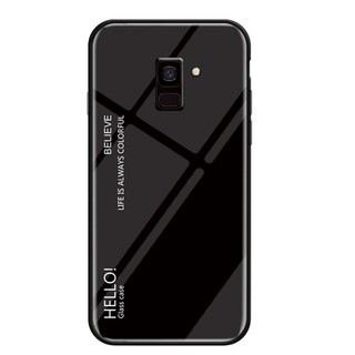 For [Samsung Galaxy A8 Plus 2018] Gradient Tempered Glass Back  Protective Case