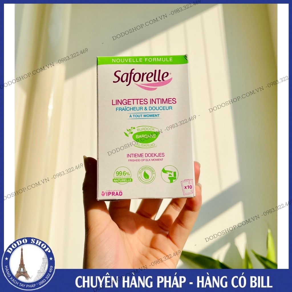 Khăn ướt vệ sinh vùng kín saforelle intimate hygiene wipes - Giấy ướt phụ khoa saforelle