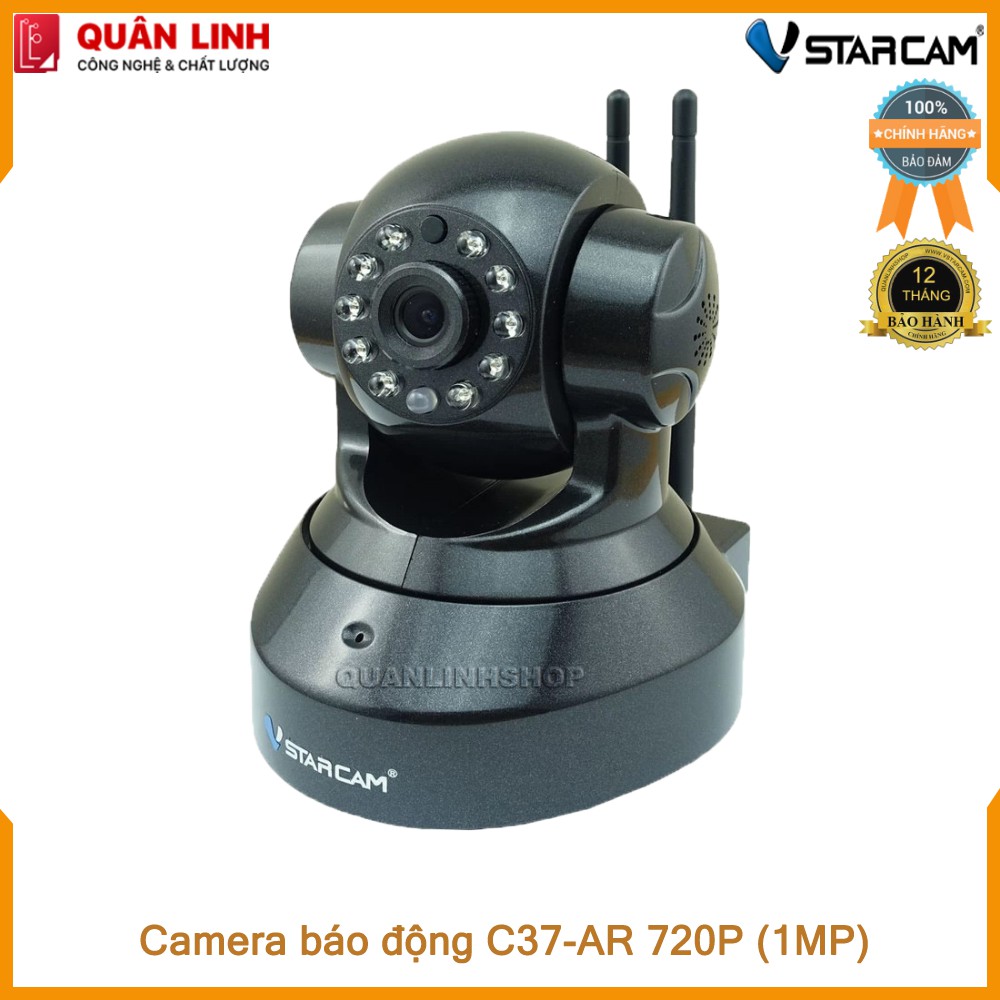 [Mã 273ELHA100K0 hoàn 7% đơn 500K] Camera báo động Wifi IP Vstarcam C37-AR HD 720P