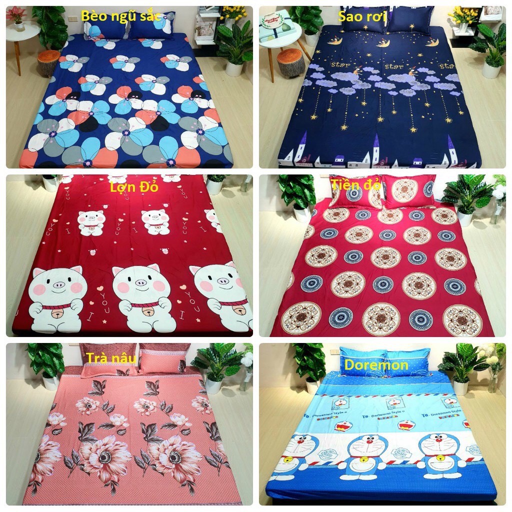 Ga Trải Giường Kèm 2 vỏ gối , drap trải giường Poly Cotton M6/M8 Nhiều Mẫu Tùy Chọn | BigBuy360 - bigbuy360.vn