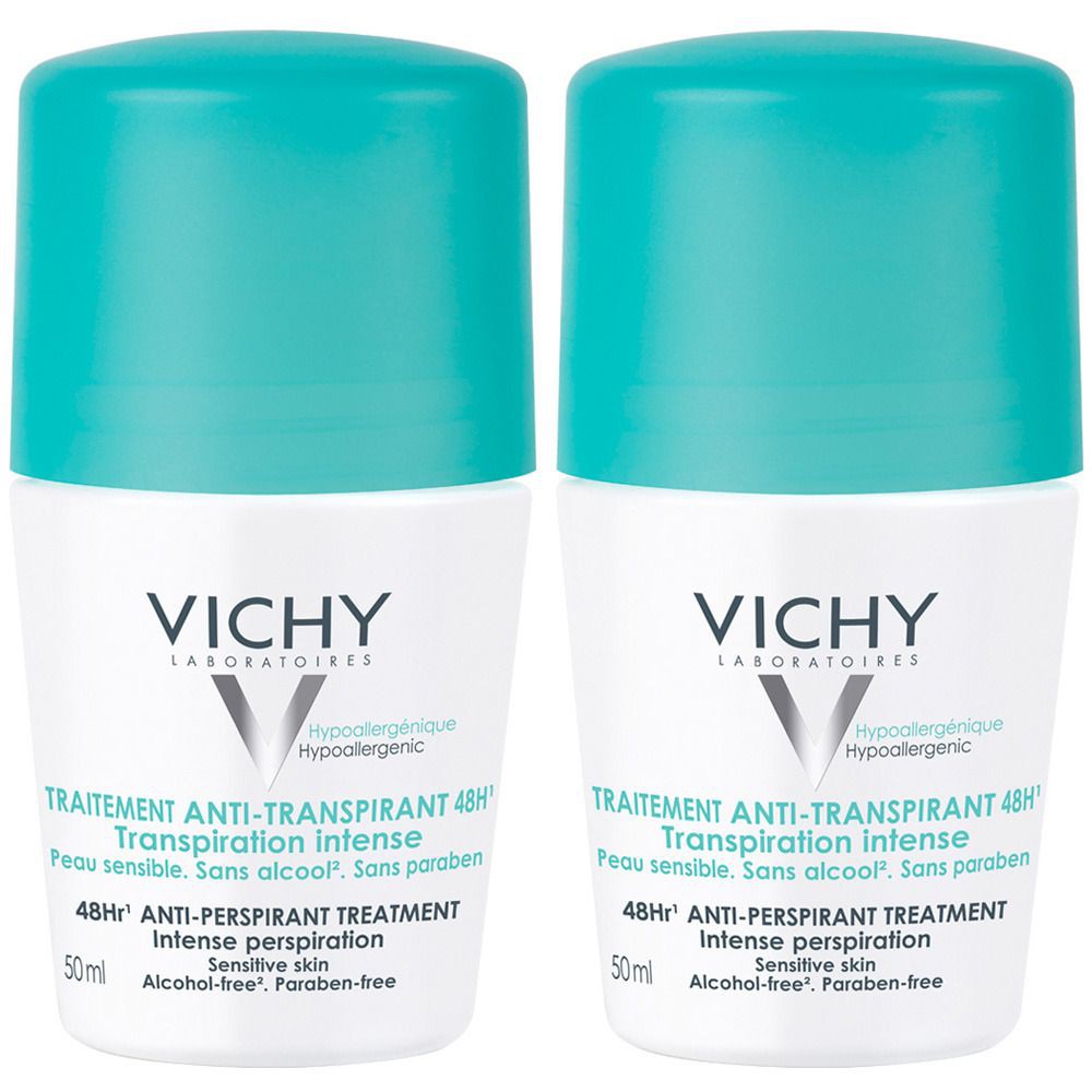 Lăn khử mùi Vichy khử mùi 48 giờ nắp xanh Traitement Anti-Transpirant 48h 50ml