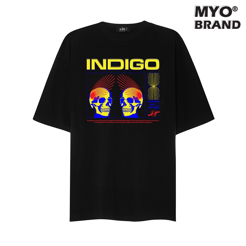 Áo Thun Form Rộng Nam MYO Vải Cotton In Hình Indigo 2686