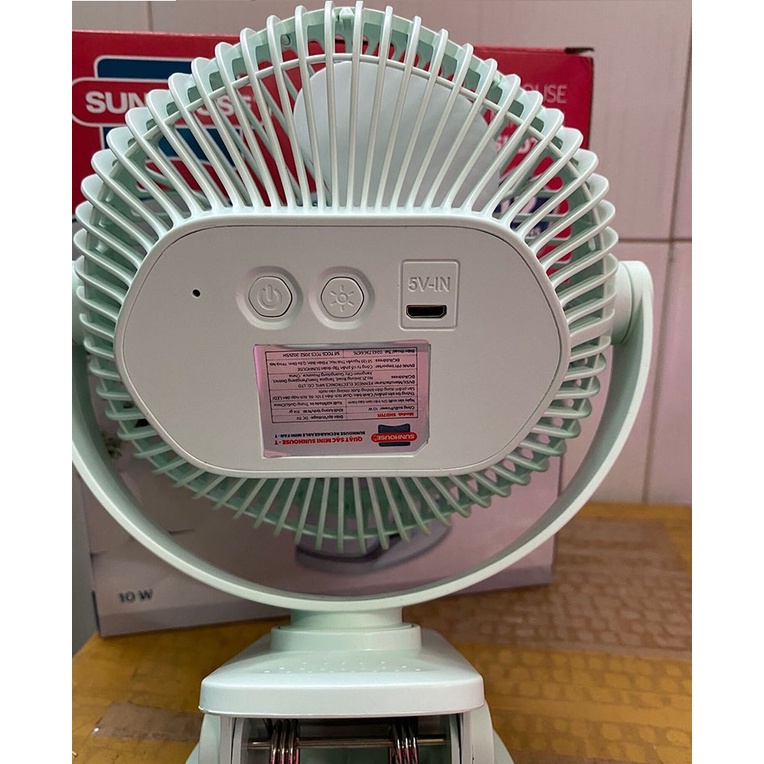 Quạt tích điện Sunhouse SHD7111, quạt kẹp bàn pin dùng 3-5h