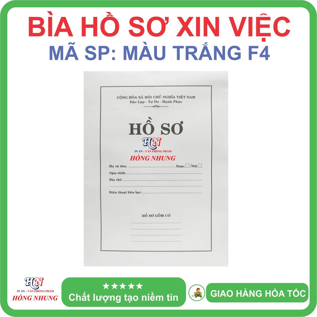 COMBO 10 CÁI BÌA HỒ SƠ XIN VIỆC, KÍCH THƯỚC KHỔ A4/F4