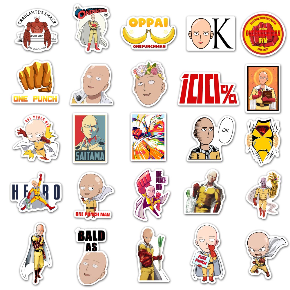 50 Hình Dán Nhân Vật Hoạt Hình One Punch Man Trang Trí Đa Năng