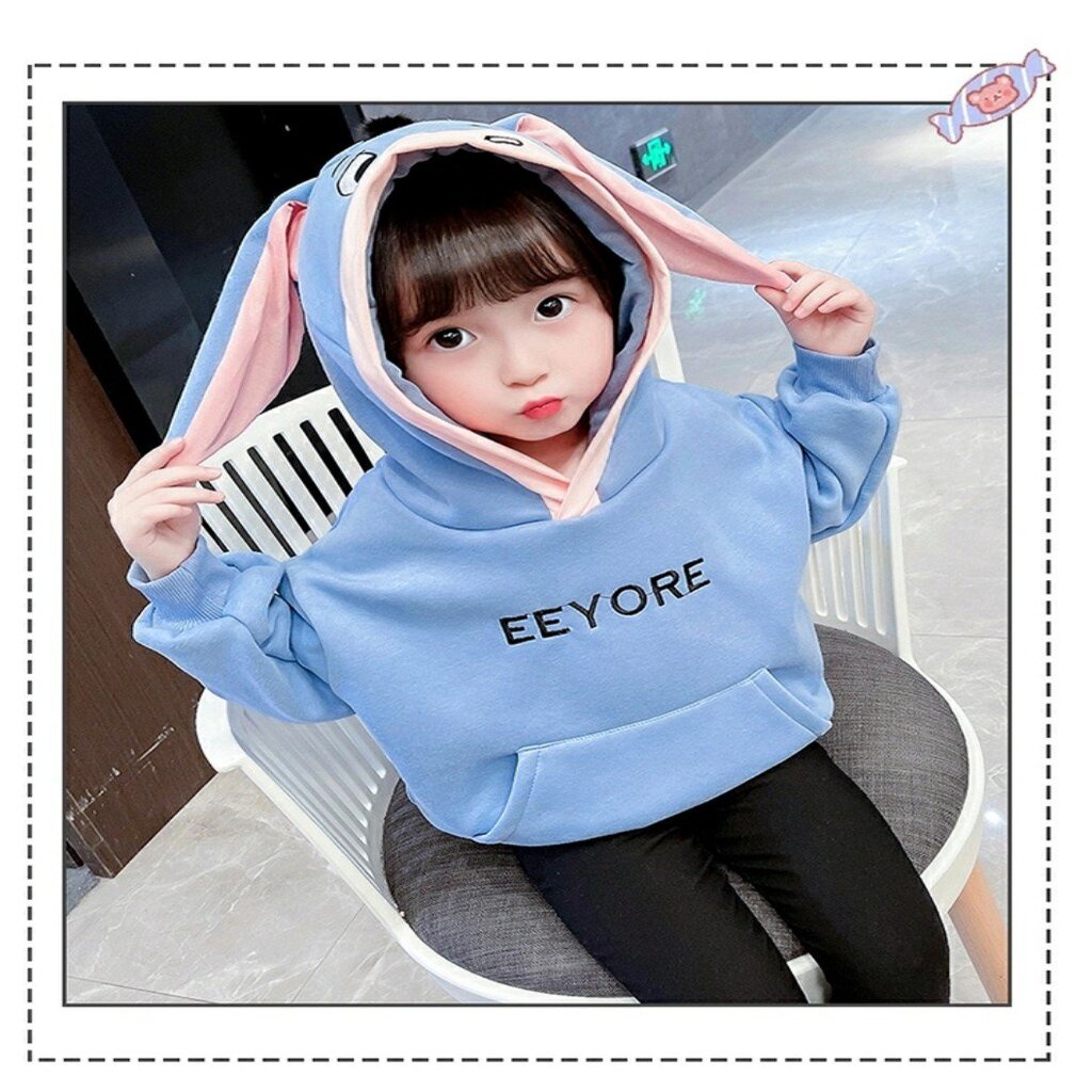 Áo nỉ hoodie mũ tai thú cho bé , QATE525, quần áo trẻ em cho bé trai, bé gái từ 6-18kg