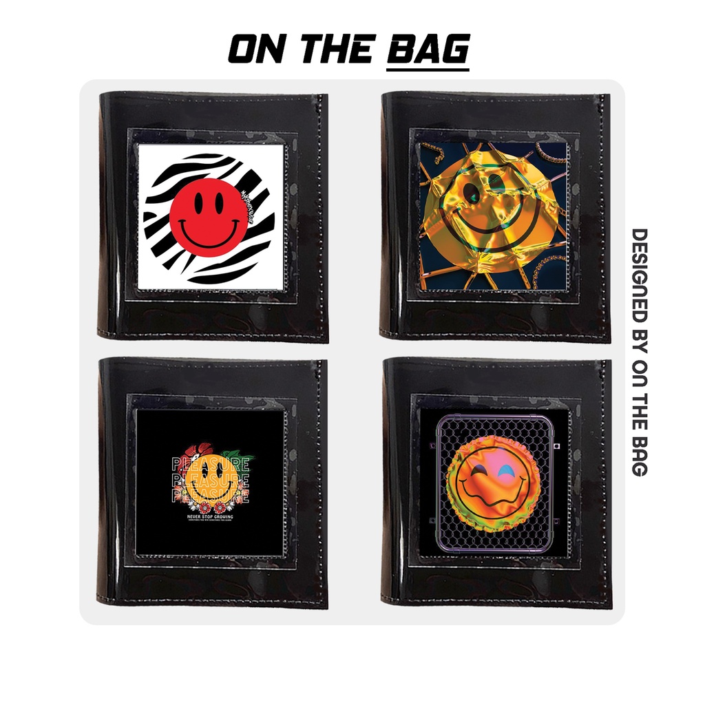 Ví Ngắn Cầm Tay Nam Nữ In Hình Drew, Hình Mặt Cười On The Bag
