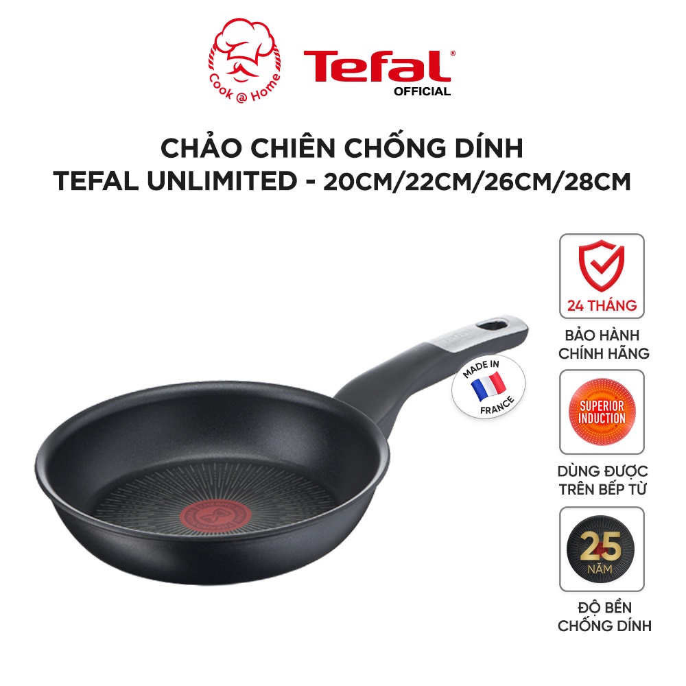 Chảo chiên chống dính sâu lồng Tefal Unlimited đế từ cao cấp 28cm - G2551902