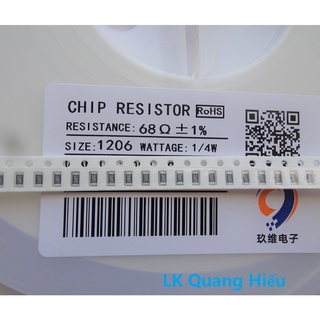Điện trở dán 68 ohm SMD 1206 1% 1/4W (gói 100 con)