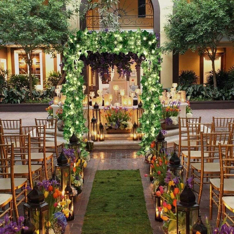 Dây đèn lá nhấp nháy dài 2.2m dùng trang trí tiệc cưới