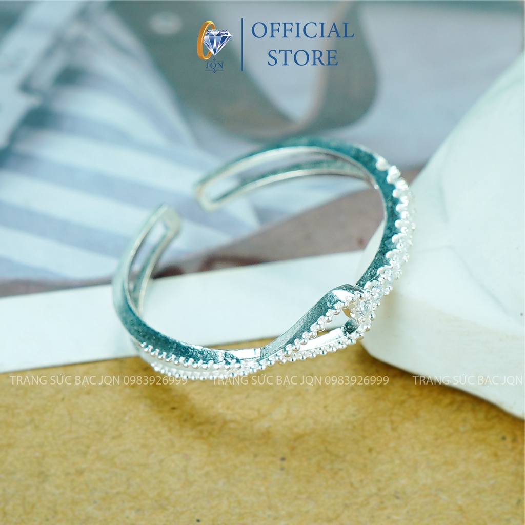 Nhẫn Nữ Bạc Thật Giá Rẻ JQN Mẫu Hở N18 Vừa Mọi Size Tay