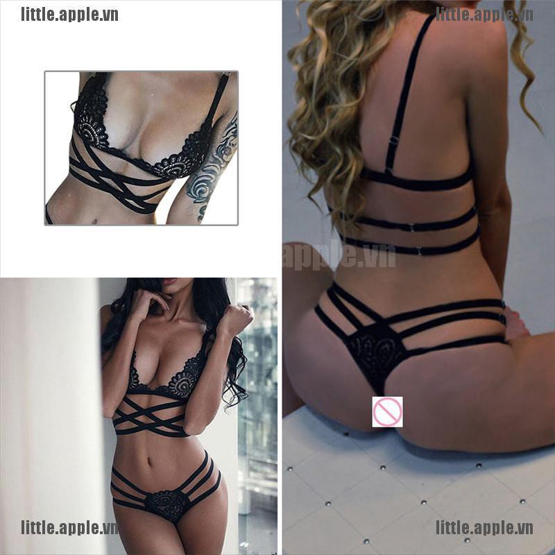 [LI] Sexy Women Lingerie Hollow Out Bandage Lace Sexy Underwear Suit Nightwear Black [LEVN] | BigBuy360 - bigbuy360.vn
