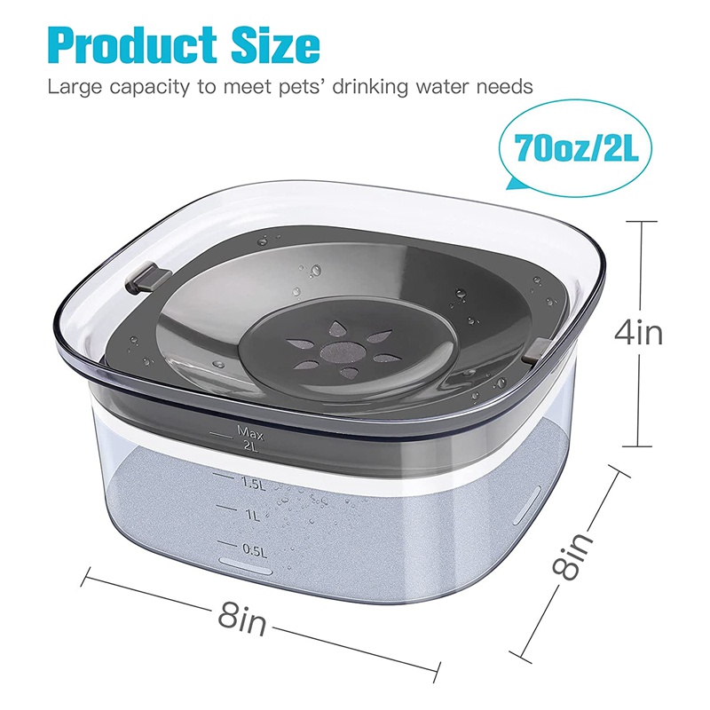 Dụng Cụ Đựng Nước Uống Cho Thú Cưng Dung Tích 70Oz 2L