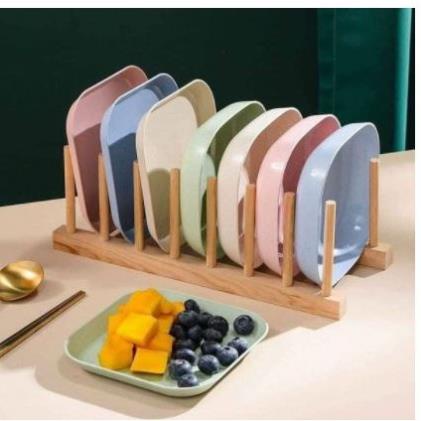 Set 8 đĩa nhựa lúa mạch ⚡FREESHIP⚡ Set 8 Đĩa nhựa lúa mạch an toàn sức khỏe không độc hại bền nhẹ tiện dụng cho gia đình
