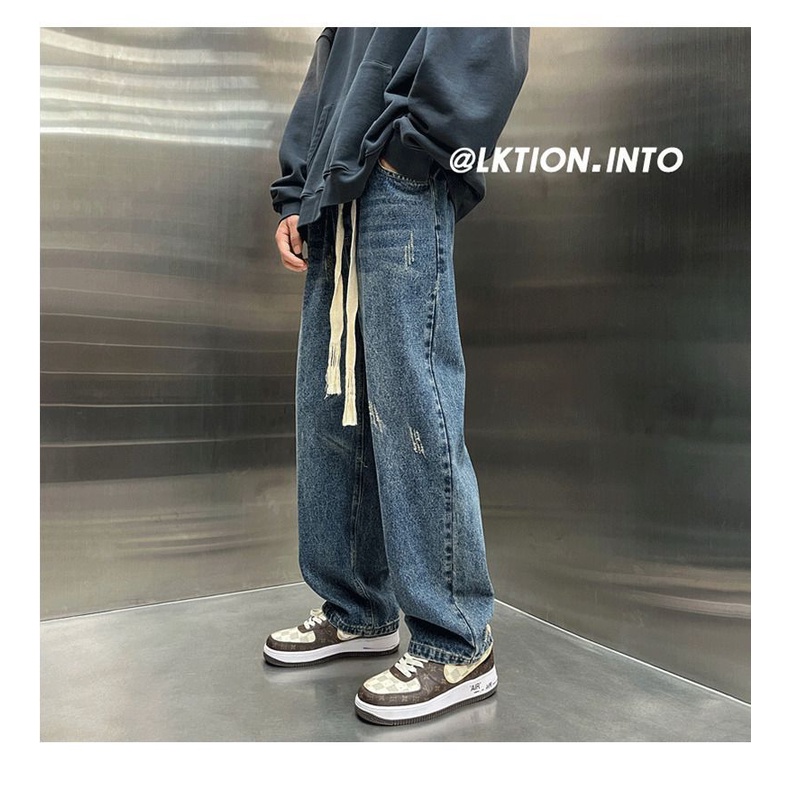 Quần Jean Dài Ống Rộng Thời Trang Thu Đông Cá Tính Cho Nam