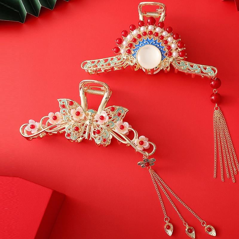Kẹp Tóc Hình Bướm Đính Ngọc Trai Phong Cách Trung Hoa 2022 Thời Trang Cho Nữ