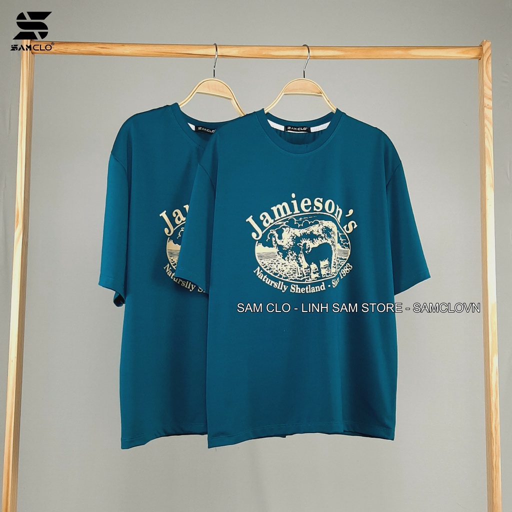 Áo thun tay lỡ nữ SAM CLO freesize phông form rộng dáng Unisex - mặc cặp, nhóm, lớp in chữ JAMIESON'S