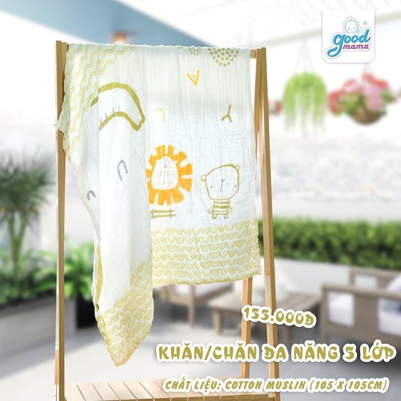 khăn/ Chăn đa năng 5 lớp Cotton cho bé sơ sinh kích thước của 105x105cm