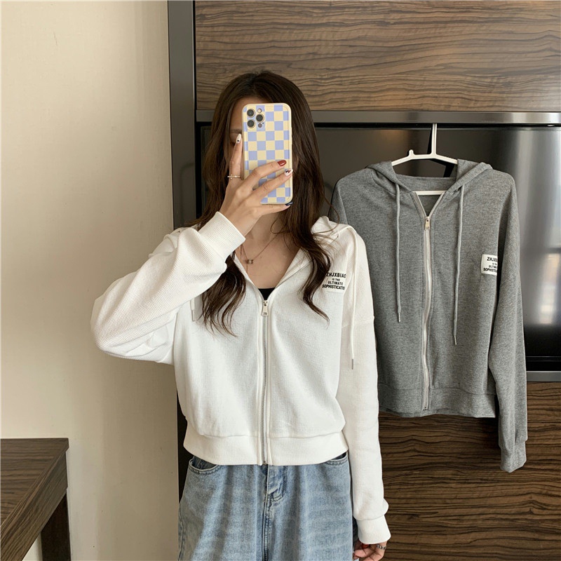 Áo khoác hoodie SUXI tay dài thời trang đơn giản cho nữ