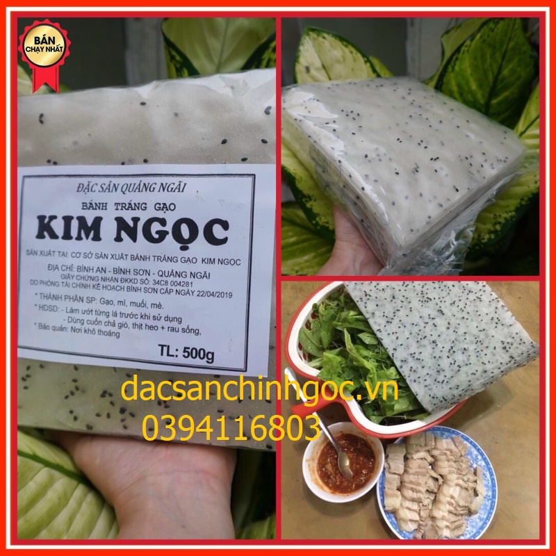bánh tráng gạo  FREESHIP  bánh tráng cuốn gạo mè đen đặc sản Quảng Ngãi, 500g, thơm ngon, giá ưu đãi