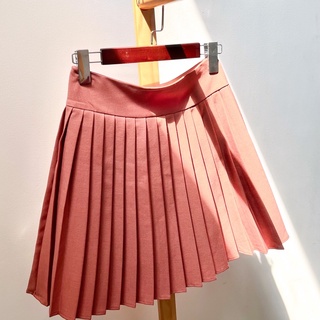 Kathryn.thecitilook - Chân váy dập ly hồng đất - Pink pleated skirt