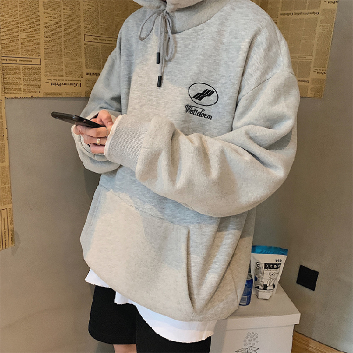 Áo hoodie vải lông cừu dày size rộng màu trơn thời trang xuân thu dành cho học sinh | BigBuy360 - bigbuy360.vn