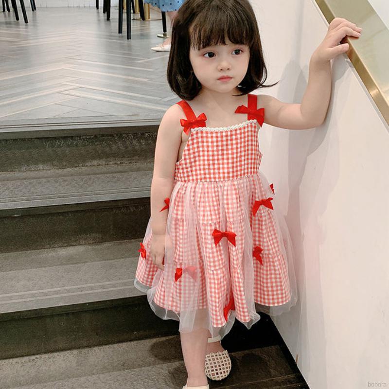 Đầm Công Chúa Cột Nơ Mùa Hè Cho Bé Gái 1-5 Tuổi