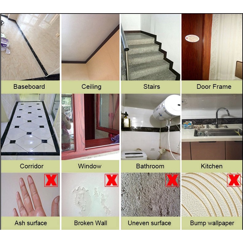 [Mới] Giấy Dán Tường / Viền Gạch Men Mộc Mạc 5M Bằng PVC Dùng Trang Trí