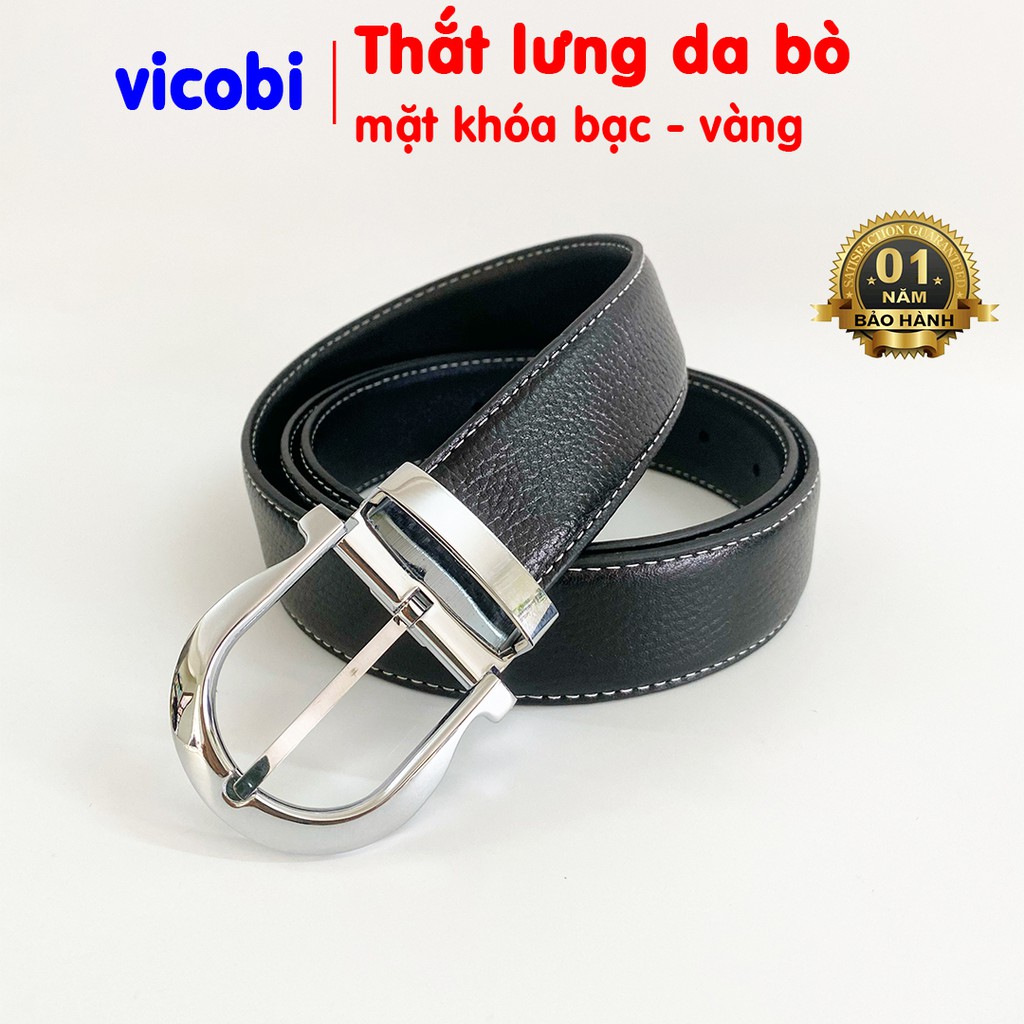 Thắt Lưng Nam Da Bò Cao Cấp Vicobi, đầu khóa dây lưng làm bằng ĐỒNG phù hợp với dây nịt 3,3cm được gia công tại Việt Nam