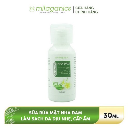 Sữa Rửa Mặt Nha Đam Làm Sạch Da Dịu Nhẹ, Cấp Ẩm MILAGANICS 30ml - Phù Hợp Với Da Khô Nhạy Cảm | BigBuy360 - bigbuy360.vn