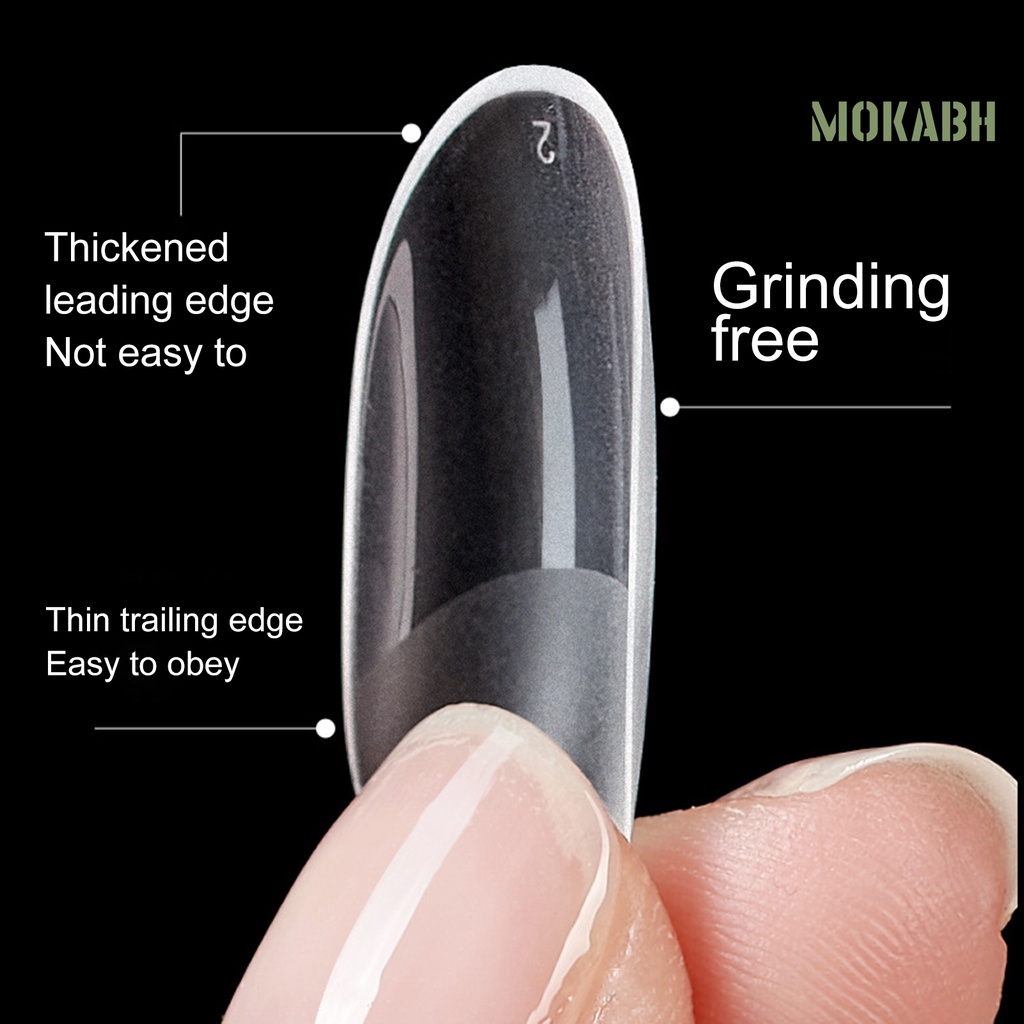Set 120 Móng Tay Giả Nối Dài Che Nửa Độ Trong Suốt Hình Giọt Nước