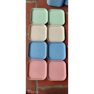 set 8 đĩa vuông làm từ lúa mạch