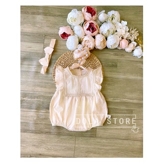 SALE SALE SALE Body tay cánh tiên kèm băng đô nơ bodysuit bé gái Romper cho bé gái