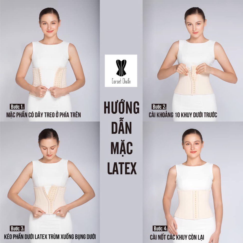 Đai nịt bụng latex thông hơi giảm mỡ bụng 25 xương định hình eo Hi lạp hàng chuẩn cao su non cao cấp [MEOW Corset]