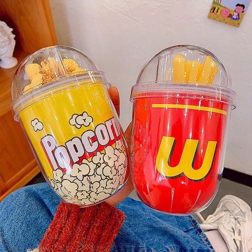 Bình nước cute, bình đựng nước có ống hút, dễ thương