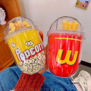Bình nước cute, bình đựng nước có ống hút, dễ thương