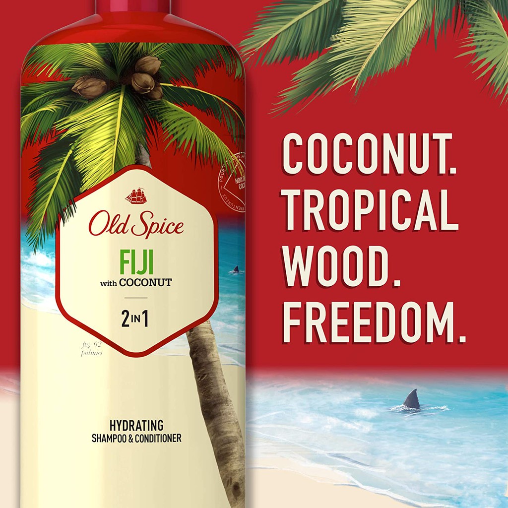 [FREESHIP] Dầu Gội Đầu 2 In 1 Old Spice Fiji 650ML (Dầu Gội Xả)
