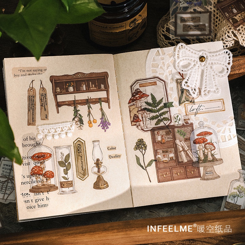 Sticker Shanze vật liệu trang trí Scrapbook, sổ tay, vở  (set 40 stickers)- [ 106 ]