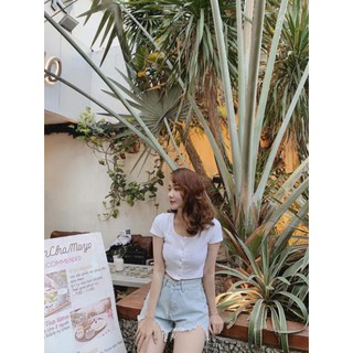 Áo crotop cúc ngực(kèm ảnh thật)