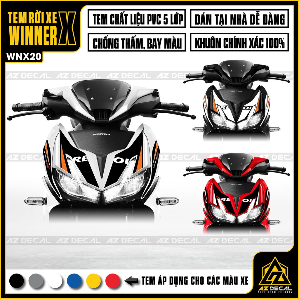 Tem Winner X Mẫu Repsol | WNX20 | Tem Rời Xe Máy Chống Nước, Chống Bay Màu, Cắt Khuôn Sẵn