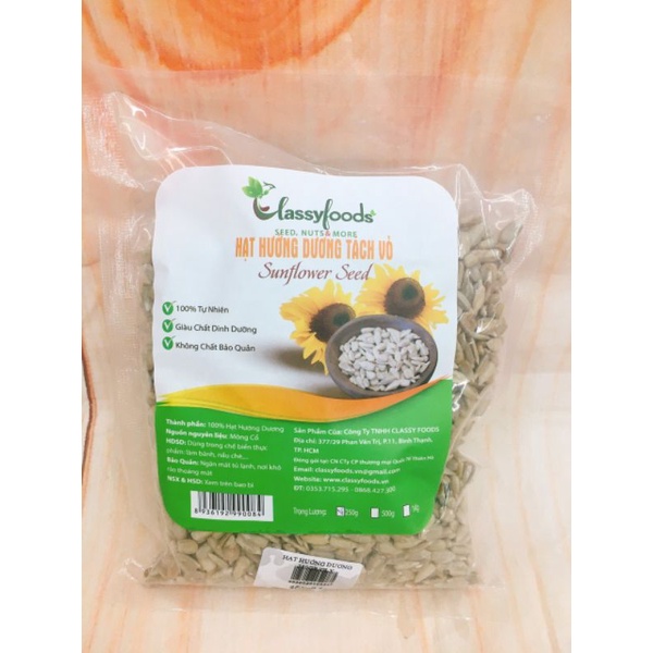 Nhân hạt hướng dương- Hạt Hướng Dương Tách Vỏ 100gr, 500gr ( Chưa rang)