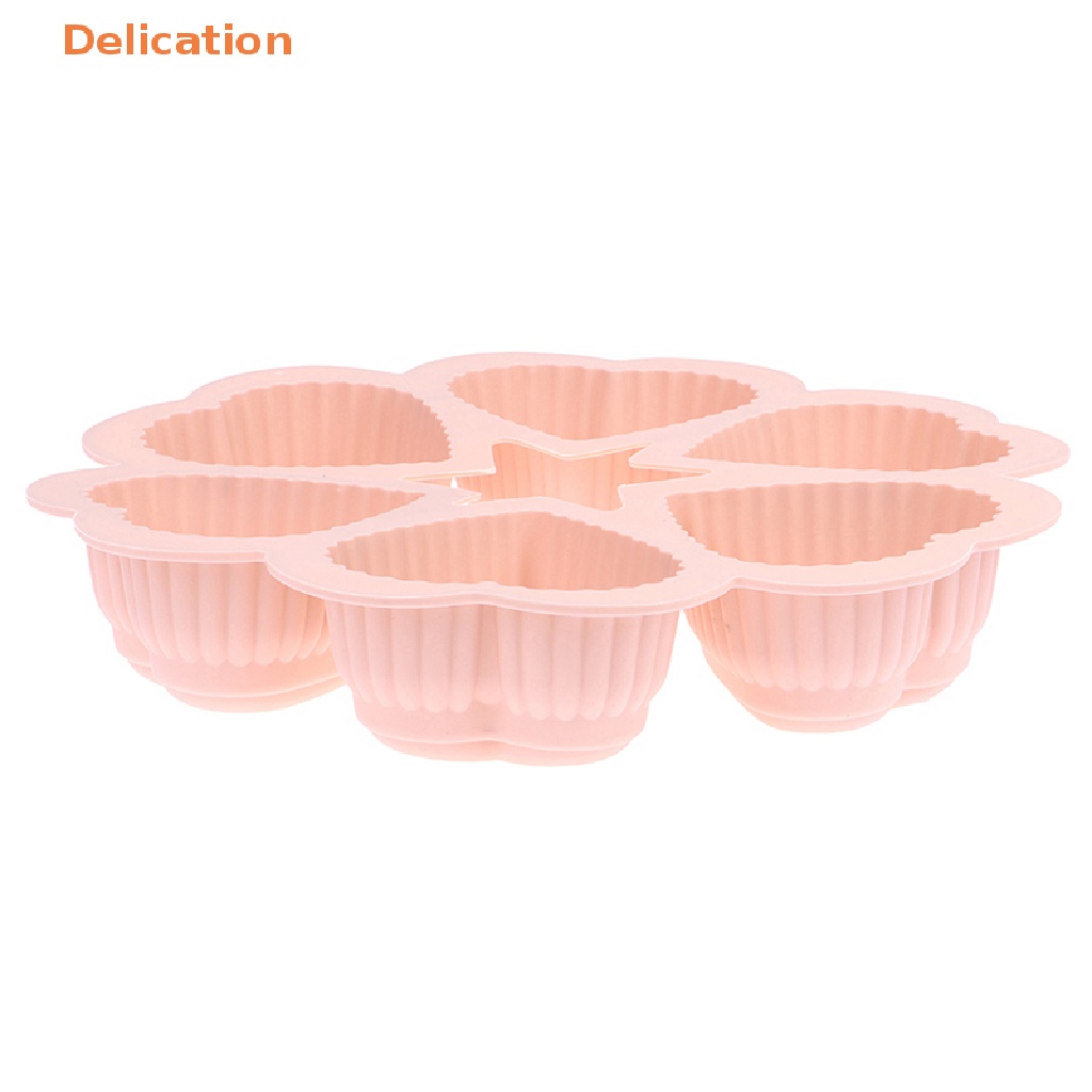 [Delication] 6Slots Heart Shape Silicone Cake Mould Mousse Muffin Chocolate Mold Bake Tool