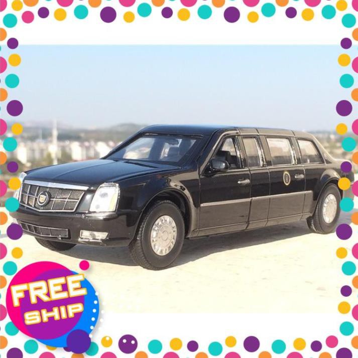 Xe mô hình CADILAC kích thước 22x6.5x5.8 cm xe tổng thống mỹ chất liệu kim loại chạy cót sang trọng