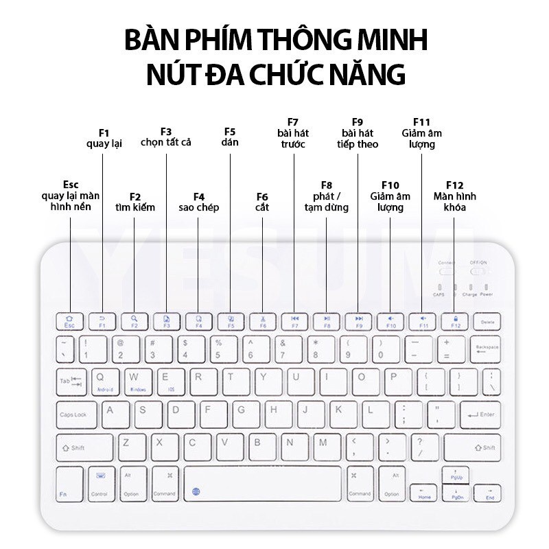 Combo bàn phím &amp; chuột không dây bluetooth nhiều màu sắc nhỏ gọn cho điện thoại máy tính bảng ipad laptop macbook tivi