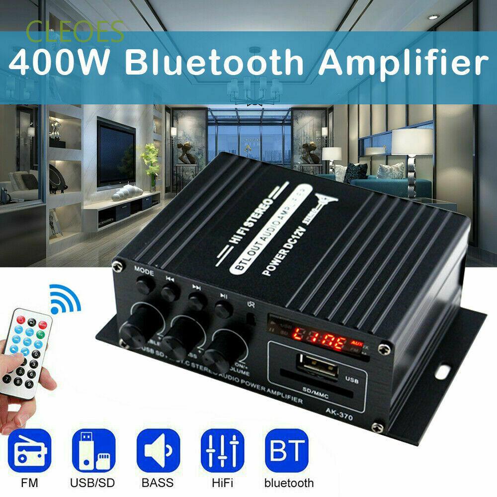 Thiết Bị Khuếch Đại Âm Thanh Kỹ Thuật Số 12v 400w Ak370 Kết Nối Bluetooth Có Điều Khiển Từ Xa