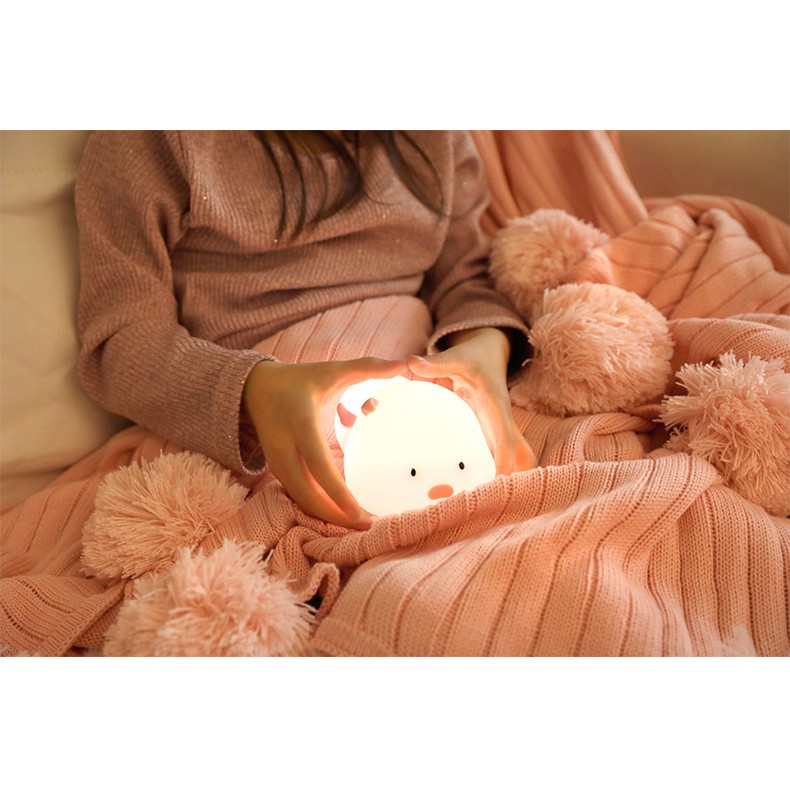 Đèn ngủ silicon chú heo con Lovely Pig dễ thương nhiều màu sắc quà tặng cho bé