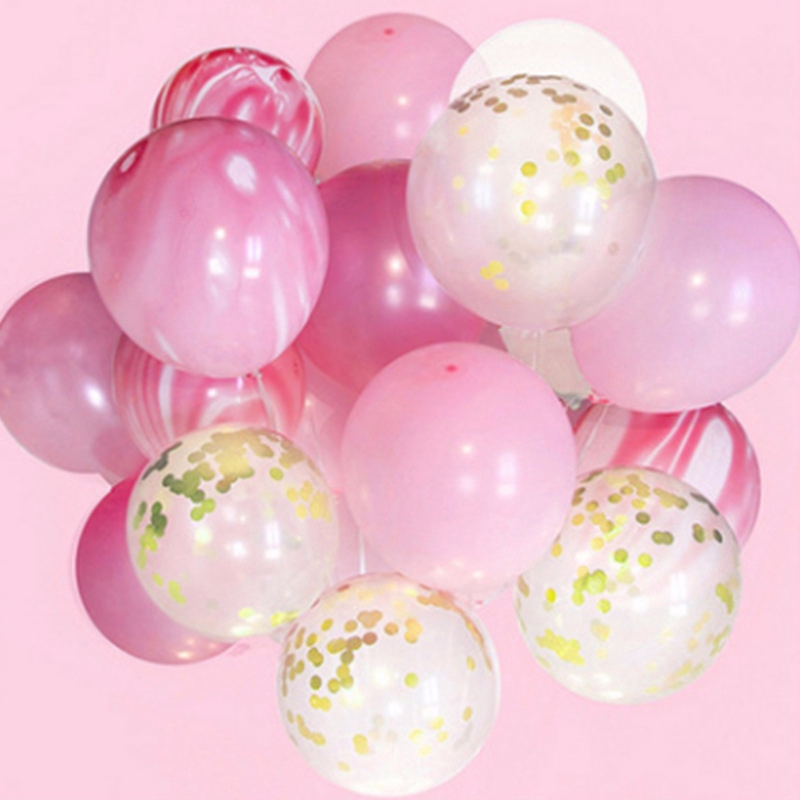 CONFETTI (Giao Hàng Mới Về) Set 20 Bong Bóng 12 Inch Trong Suốt Đính Ngọc Trai Giả Tuyệt Đẹp Trang Trí Tiệc