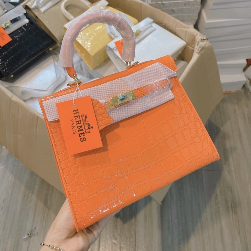 Túi xách nữ HM kelly zize 25cm Vân rắn loại VIP phom chuẩn đẹp