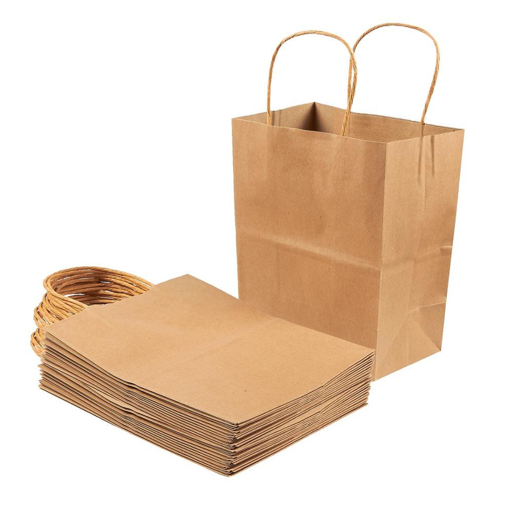 10 Túi giấy thực phẩm có quai 11-QX ngang 19 x rộng 13 x  cao 25cm